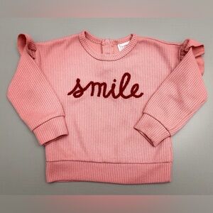 Adorable baby girl ribbed knit sweater by Just Lizzy
